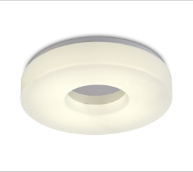 D0402  Joop IP44 24W LED Flush Ceiling Light Polished Chrome